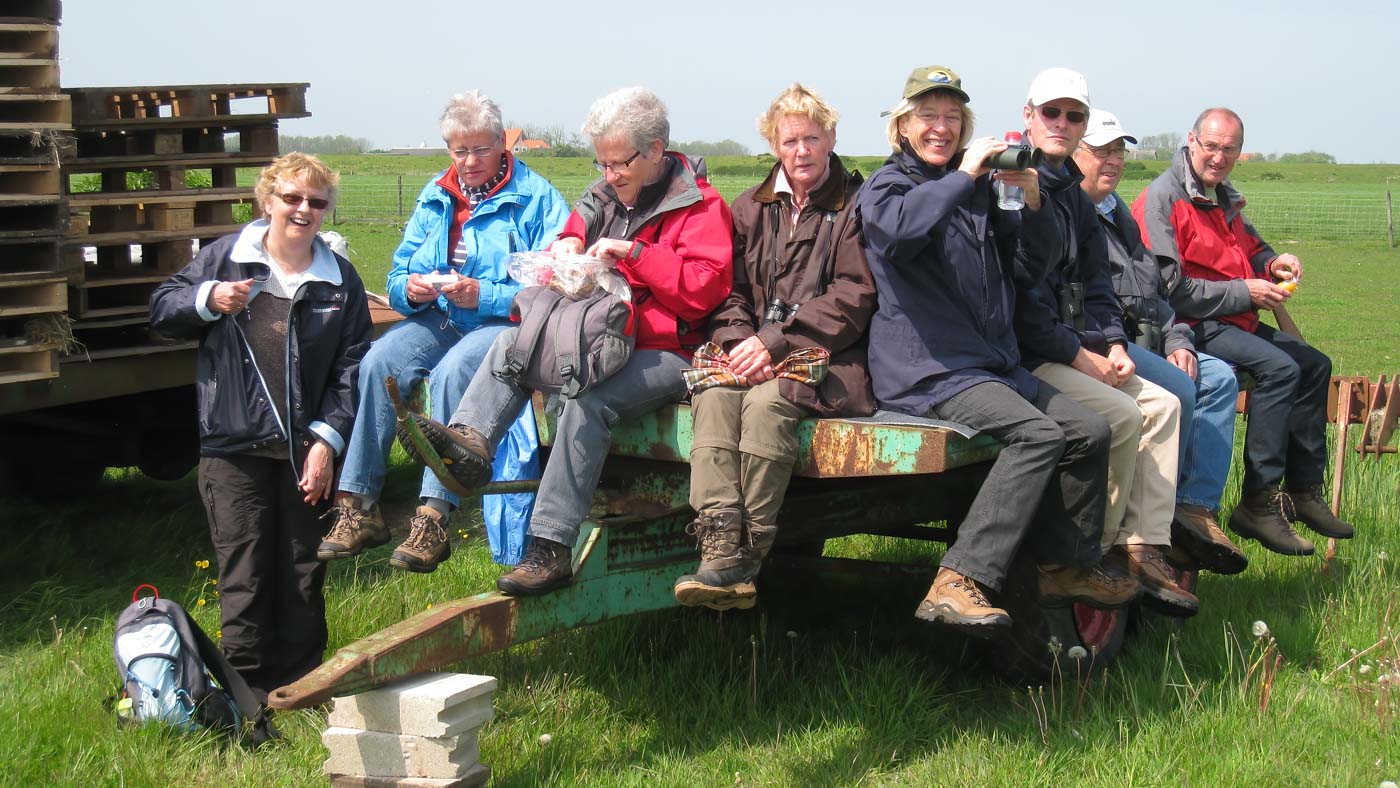 Picknicken op een oude boerenkar