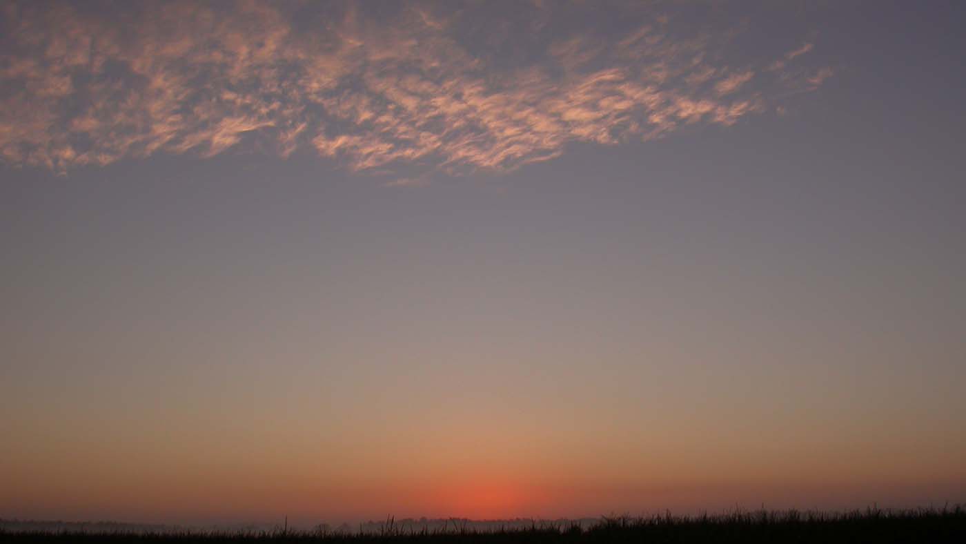 Zonsopkomst op de telpost