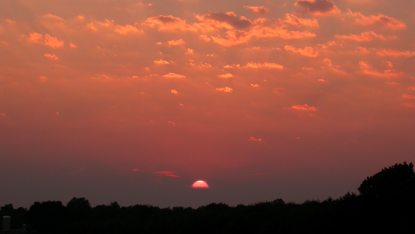 Zonsopkomst op de telpost