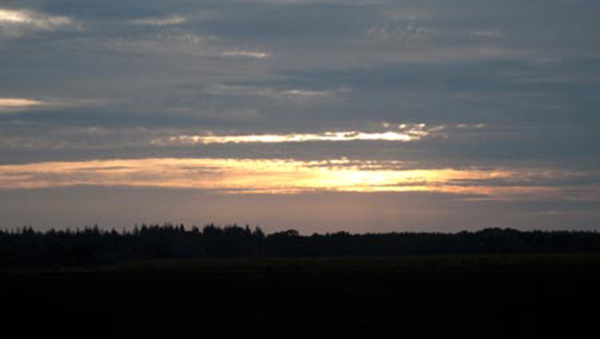 Zonsopkomst op de telpost