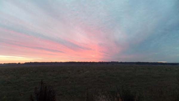 Zonsopkomst op de telpost