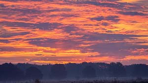 Zonsopkomst op de telpost