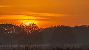 Zonsopkomst op de telpost